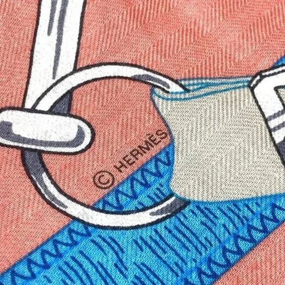 HERMES Pellier Calle Jean 140 Large Shawl Stole Scarf Cashmere / silk - Picture 8 of 14